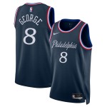 Maillot NBA Philadelphia 76ers Paul George Nike 2025-26 City Edition Navy Swingman - Homme